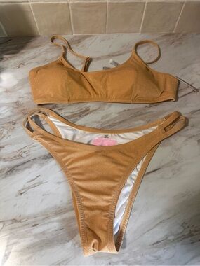 Victoria's Secret Gold Shimmer Bikini Set